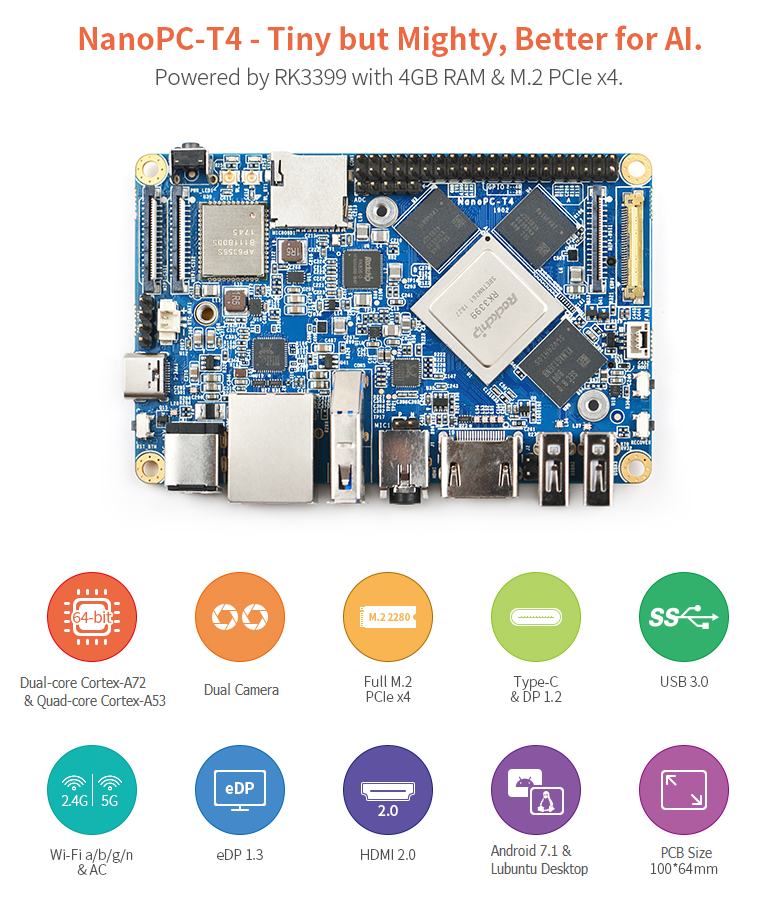 ARM/SoC AI Evaluation Board NanoPC-T4